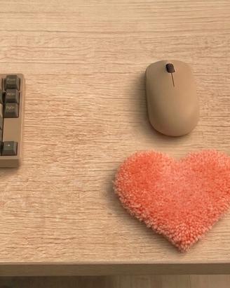 poggiapolsi trapuntato per mouse a forma di cuore