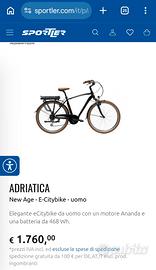 E-citybike uomo e donna New Age Adriatica