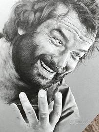 Ritratto Bud Spencer fatto a mano. Da collezione