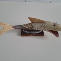 scultura in osso pesce vintage