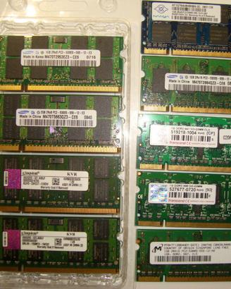 RAM SODIMM DDR2 E DDR3 1&2GB