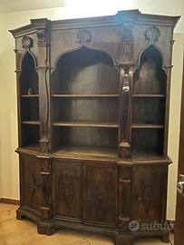 Credenza / Libreria in legno massello stile antico
