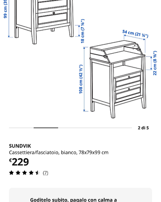 Fasciatoio  modello Sundvik Ikea