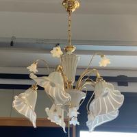 Lampadario 5 luci vetro Murano