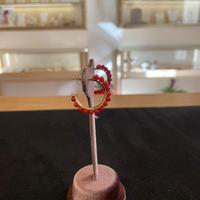 Orecchini a cerchio in Argento 925 e Corallo Natur