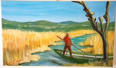 Quadro moderno olio su tela 50x30cm Nuovo