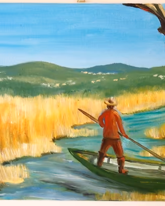 Quadro moderno olio su tela 50x30cm Nuovo