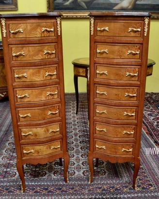 Coppia di settimini-cassettiere stile Luigi XV