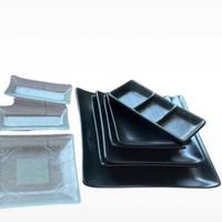 Kit piatti giapponesi neri 9 pezzi nuovi