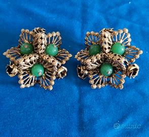 Orecchini a clip design floreale