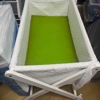 Culla in tessuto e legno