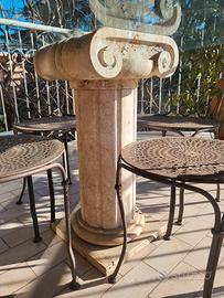 tavolo da esterno in cristallo e sedie