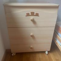 Cassettiera fasciatoio legno rovere chiaro