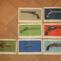 7 Stampe Vintage Hugh Evelyn Print Vecchie Pistole