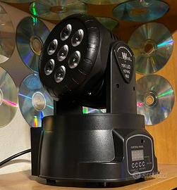 4 TESTE LED RGB TESTA MOBILE ROTANTE 7 led DMX