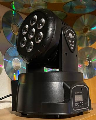 4 TESTE LED RGB TESTA MOBILE ROTANTE 7 led DMX