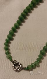 Collana in vetro verde