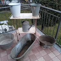 Catini e secchi ferro zincato vintage 