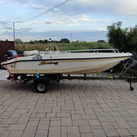 Barca Motore e carrello pronta all'uso