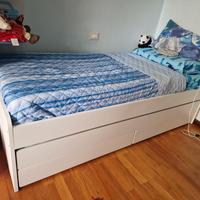 SLÄKT IKEA  letto contenitore, bianco,singolo