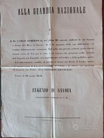 Risorgimento Proclama Savoia 1849