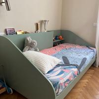 Letto Singolo Design Moderno, Libreria Integrata