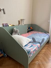 Letto Singolo Design Moderno, Libreria Integrata