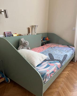 Letto Singolo Design Moderno, Libreria Integrata