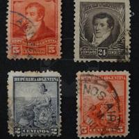 ARGENTINA 1892-1972 Lotto di 28 francobolli