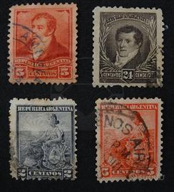 ARGENTINA 1892-1972 Lotto di 28 francobolli