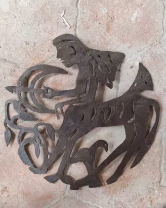 Scultura Haitiana in Metallo  Folk "Fer Découpé" 