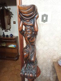 statua lignea antico romano 