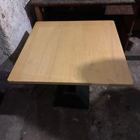 6 tavoli legno con base in ferro