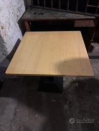6 tavoli legno con base in ferro