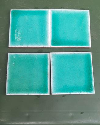  6mq Piastrelle 10x10 verde acqua e bianco