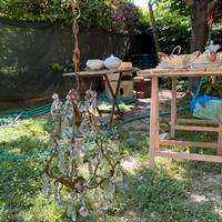 Lampadario con gocce in cristallo