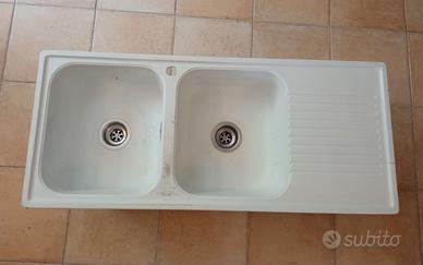 Lavandino cucina in vetroresina due pozzetti