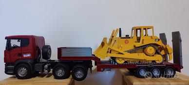 Camion Scania articolato con bulldozer Cat Bruder