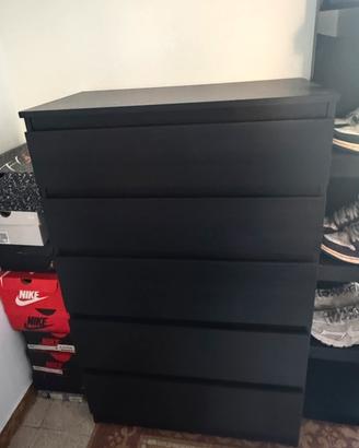 Cassettiera IKEA MALM 6 cassetti nero