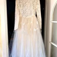 Elegante abito da sposa avorio anni '50