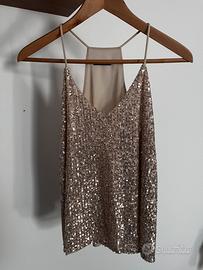 Top paillettes champagne elegante