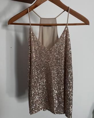 Top paillettes champagne elegante