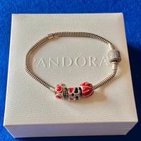 Pandora bracciale originale da donna con 3 charms