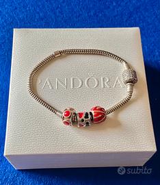 Pandora bracciale originale da donna con 3 charms