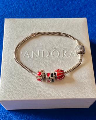 Pandora bracciale originale da donna con 3 charms