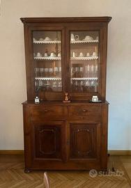 Credenza doppio corpo in noce metà ottocento 