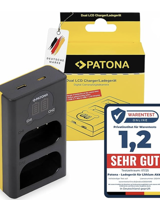 PATONA Dual LCD Caricabatterie USB-C x Panasonic