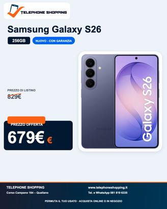 Samsung Galaxy S26 12/256GB Nuovo
