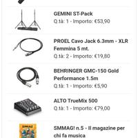 sistema 2 casse attive e mixer