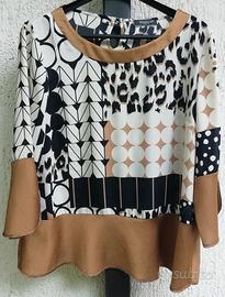 Camicia fantasia nero e bronzo